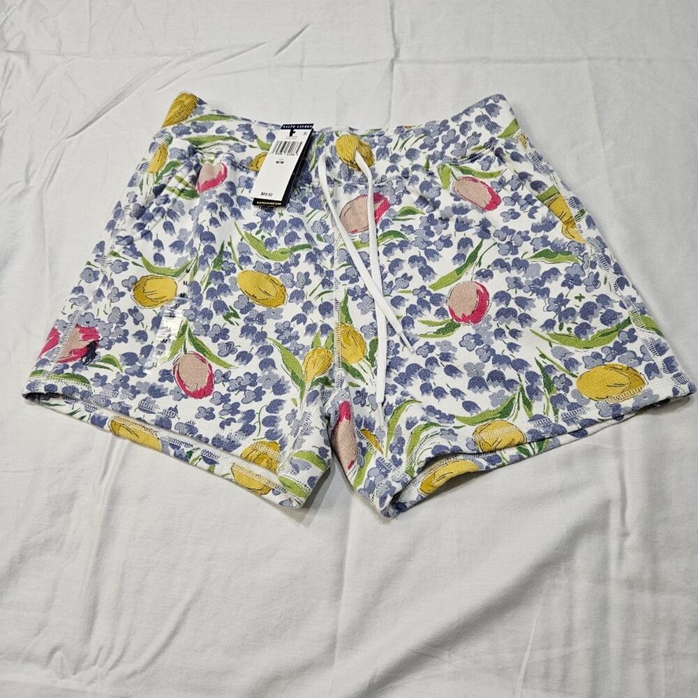 Polo Ralph Lauren Women's Floral Shorts White Blue Medium